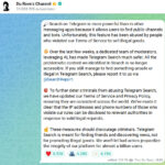 Покращена безпека пошуку в Telegram та розкриття даних порушників